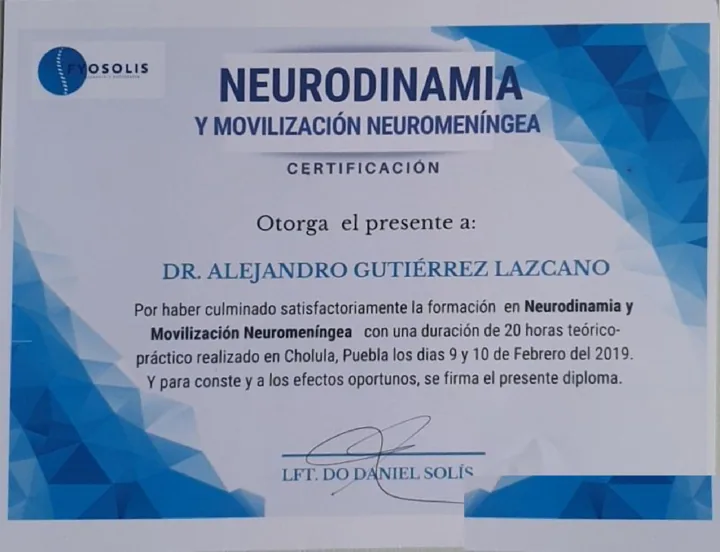 Certificación en Neurodinamia y Movilización Neuromeníngea, FYOSOLIS