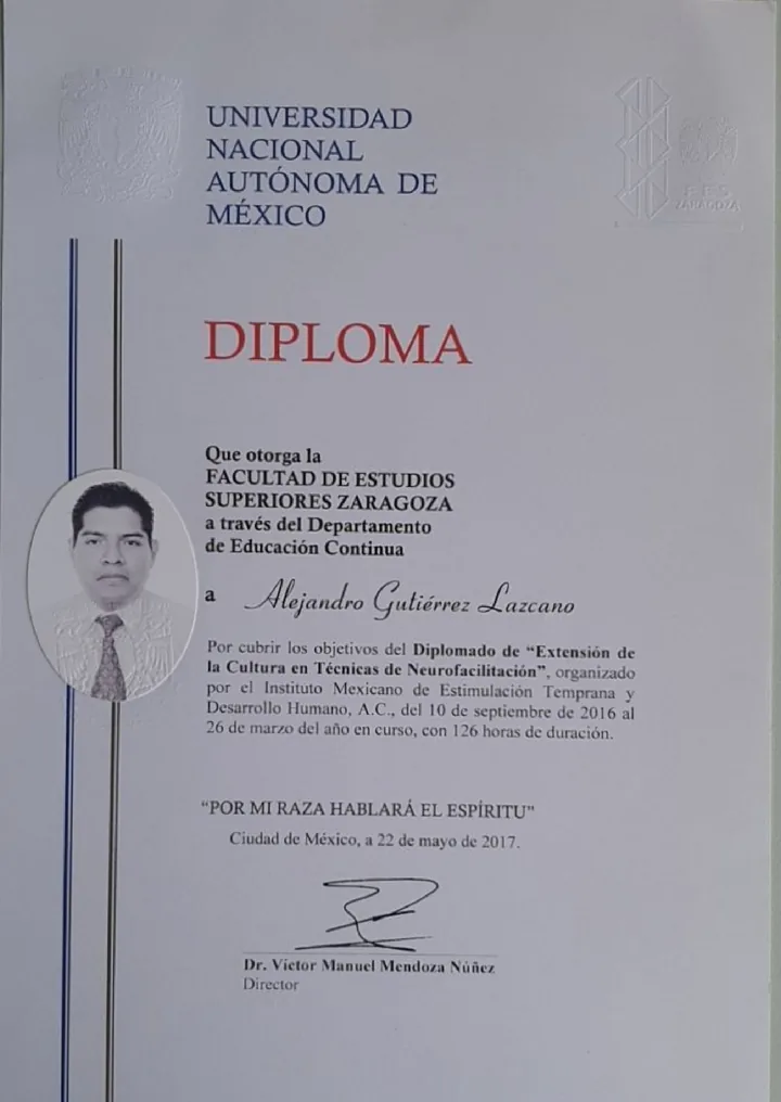 Diploma en Técnicas de Neurofacilitación, UNAM FES Zaragoza